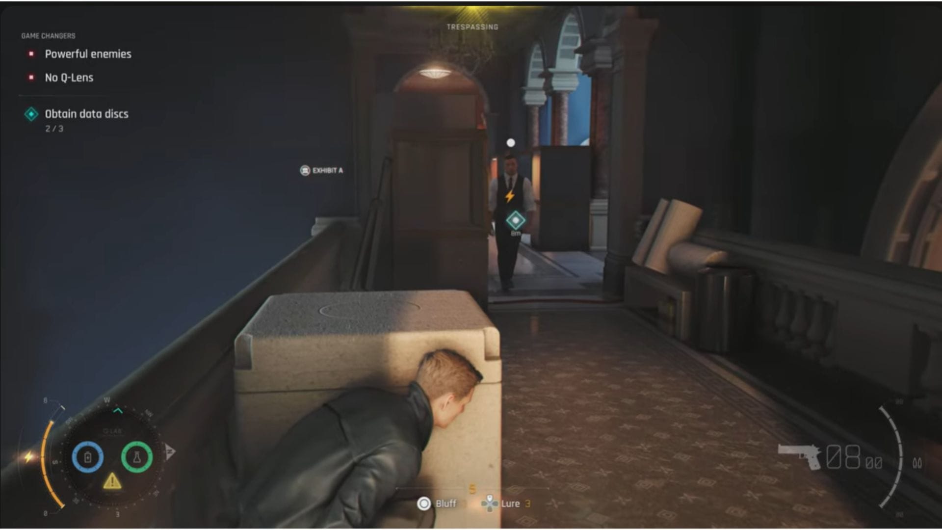Location of the third guard with a data disc (Image via IO Interactive || @MetaGuide on YouTube)