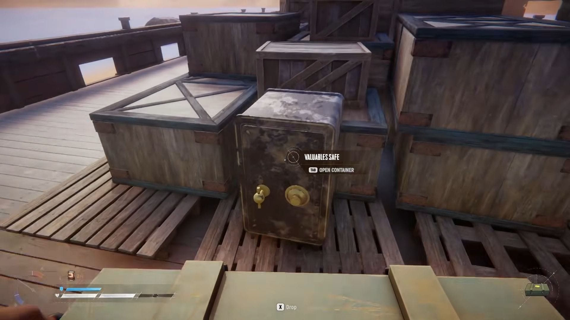 Olhe dentro dos cofres pretos e dourados (Imagem via TinyBuild || YouTube/@SideQuestGuides)