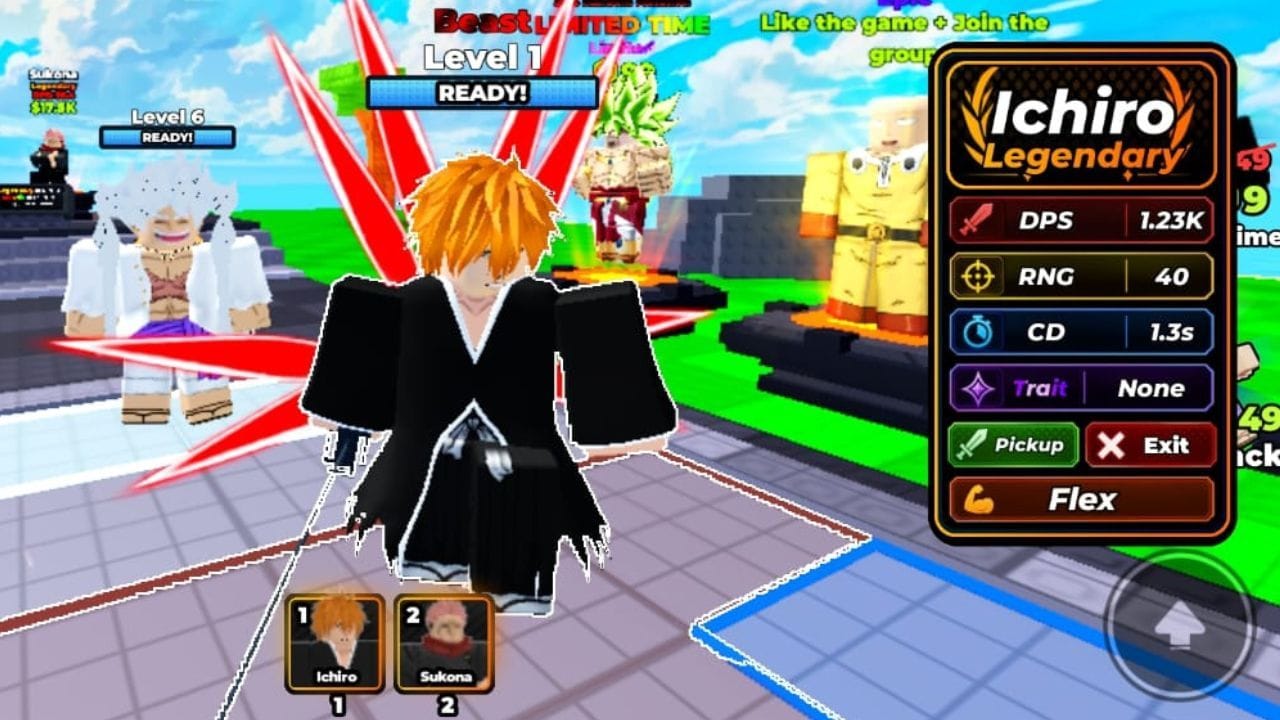 Um Ichiro com a mutação da Besta (Imagem via Roblox)