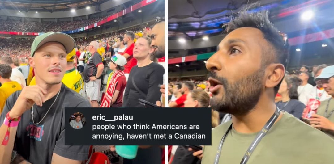“People who think Americans are annoying, haven’t met a Canadian” - Fans react to viral video of Canadian talking tactics to pro at FIFA World Cup