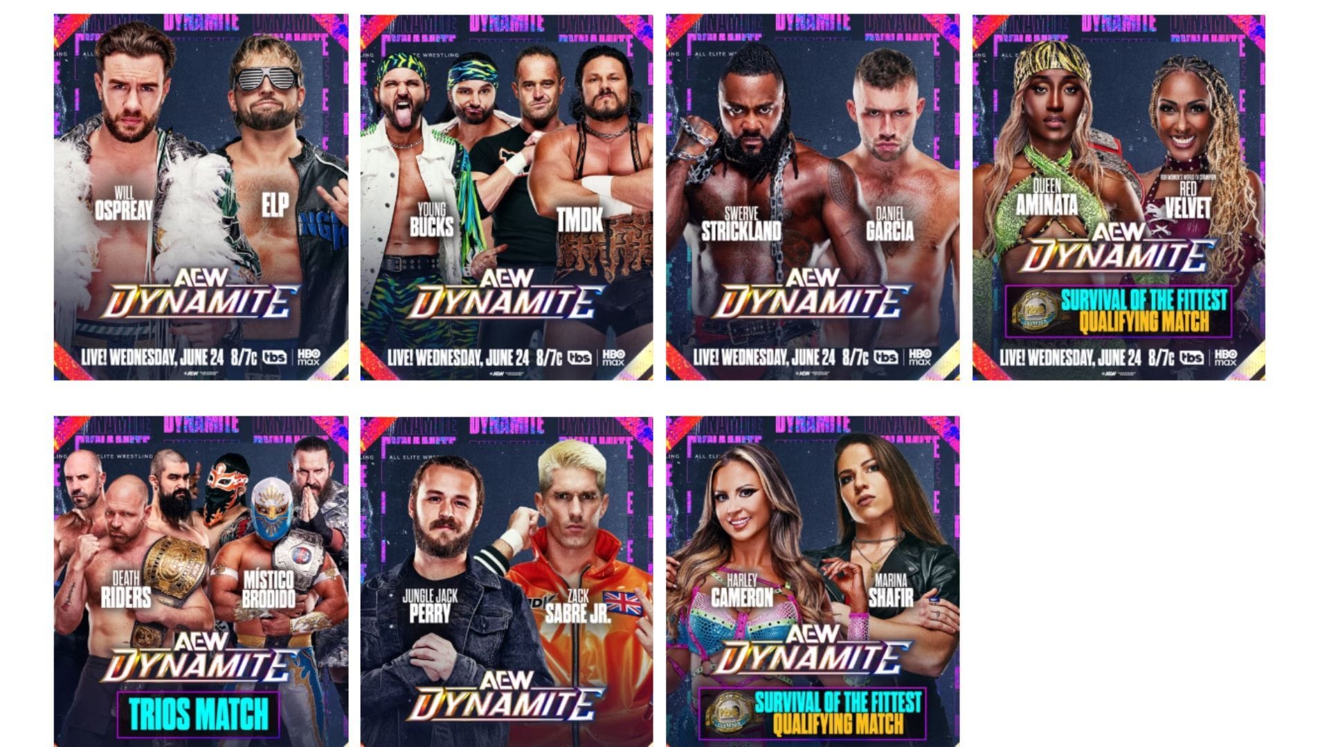 Anúncios do Wednesday Night Dynamite - Fonte: allelitewrestling.com 