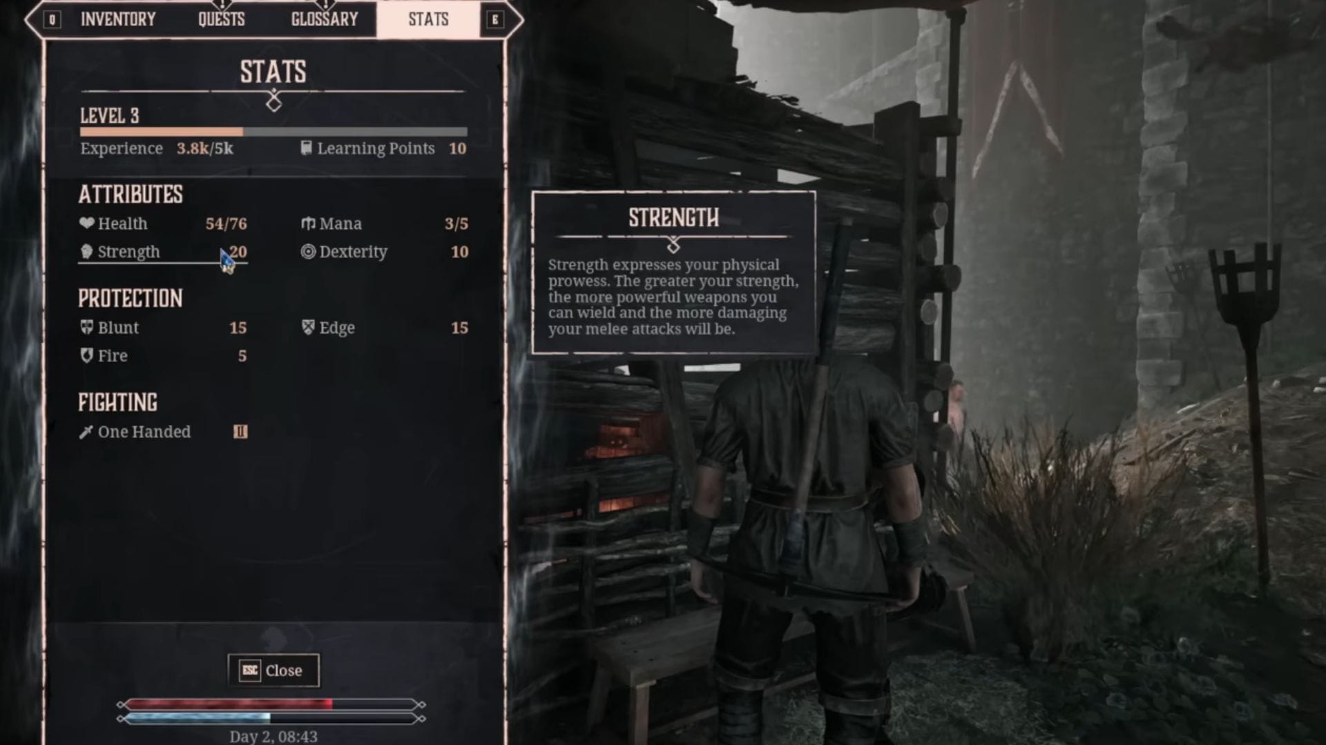 Sua janela de estatísticas (imagem via THQ Nordic || YouTube/@RageGamingVideos)