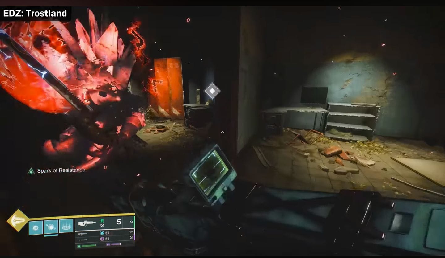 Colete o arquivo do caso no topo do canto presente no final (Imagem via Bungie || YouTube/@Esoterickk)