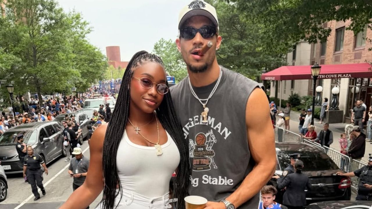 Josh Hart Gets A Taste Of His Own Medicine As Wife Shannon Hart Recreates Jalen Brunson’s Viral ECF Finals Moment During Knicks Championship Parade