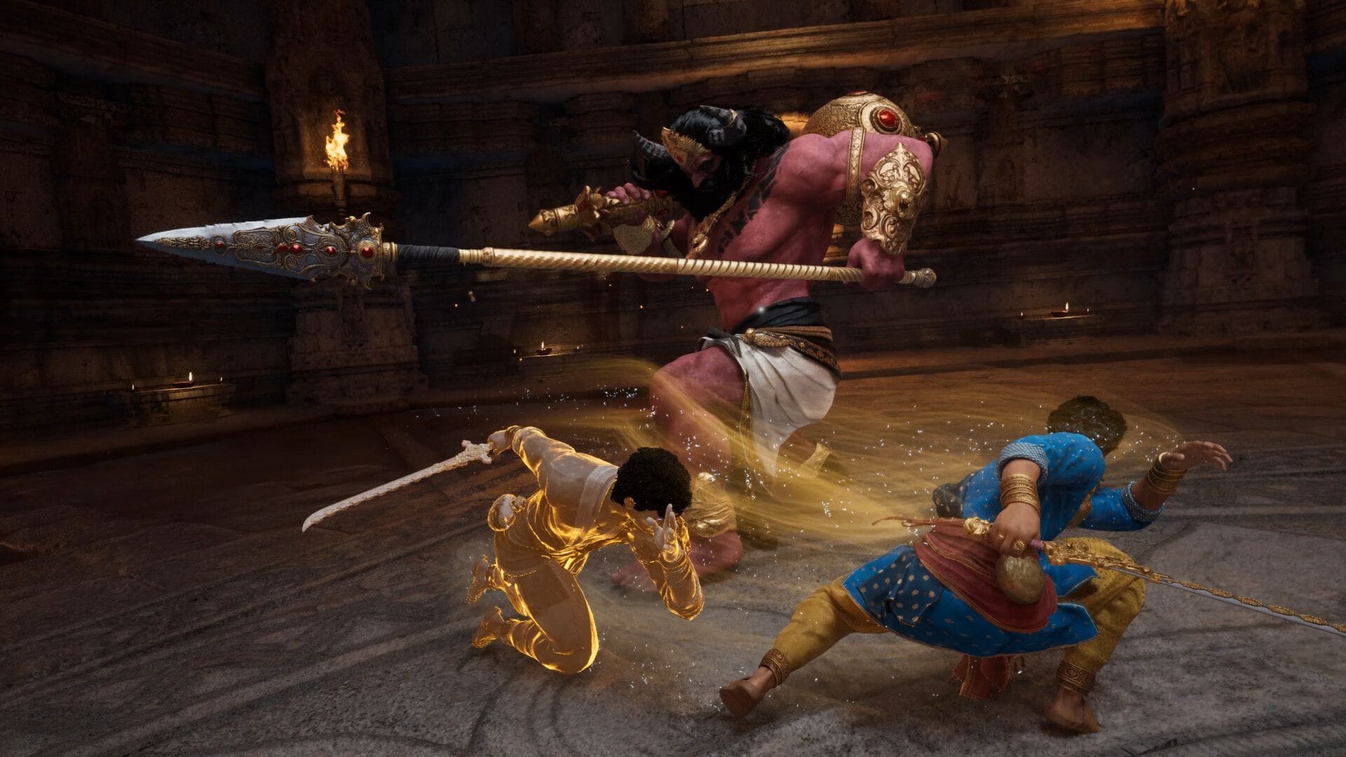 Luta contra chefe apresentada no trailer (Imagem via Aeos Games)