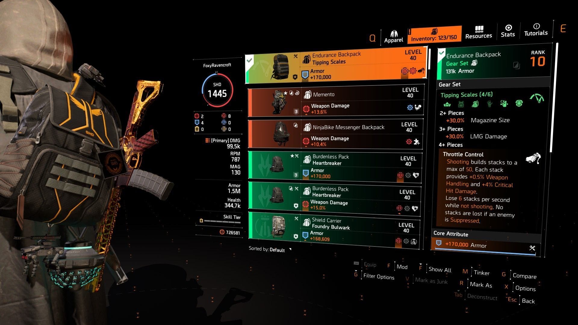 Peça Tipping Scales em The Division 2 (Imagem via Ubisoft) 
