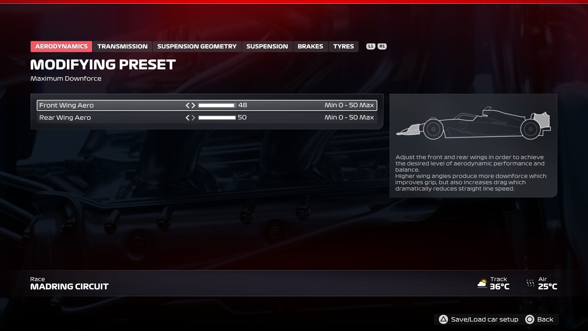 Here's the best setup for the F1 25 MADRING circuit (Image via Sportskeeda Gaming || EA Sports)