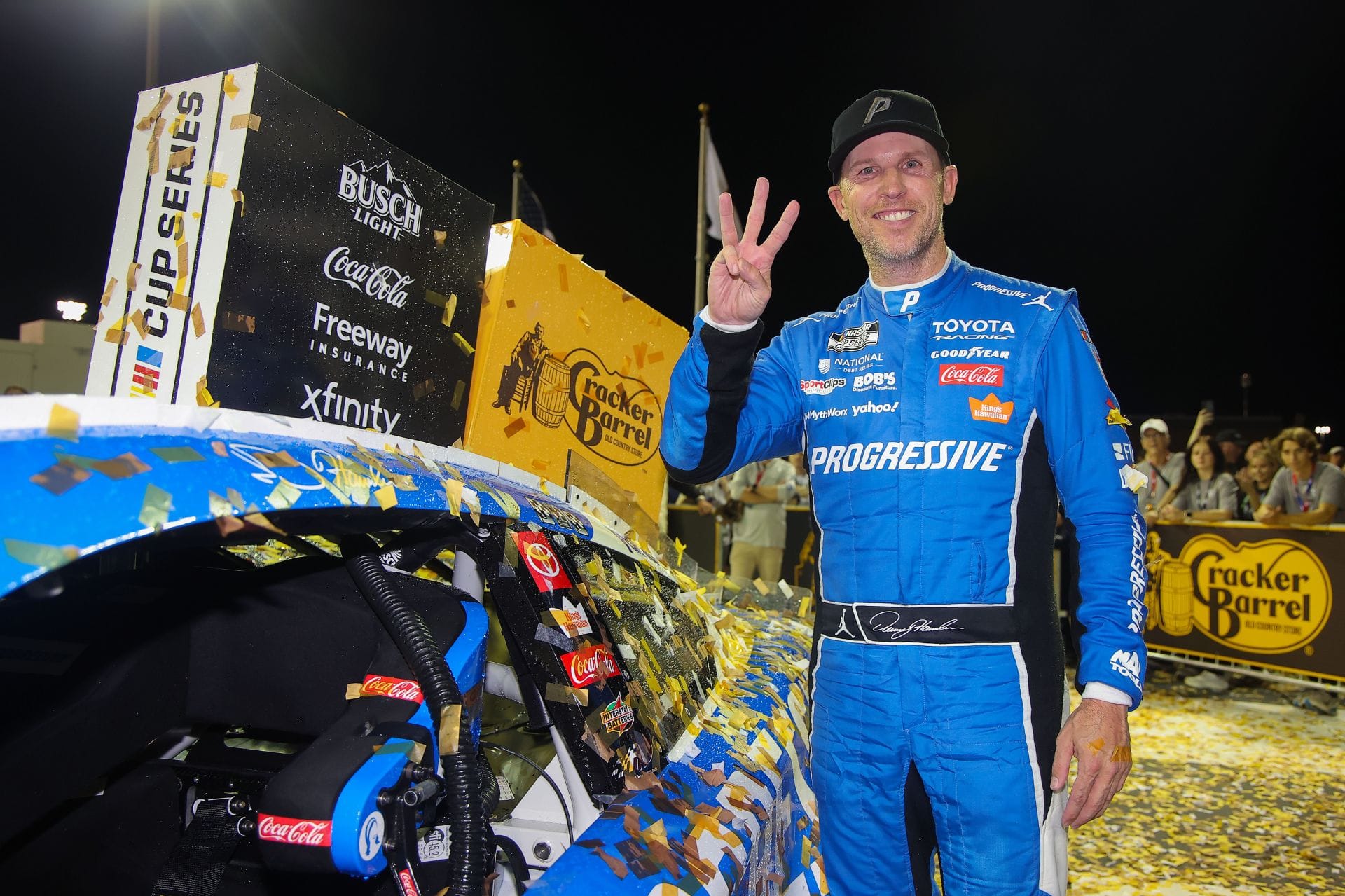 “I’ve lost more in these situations”: Denny Hamlin shares true feelings on how he outsmarted Christopher Bell, Chase Briscoe in Nashville 