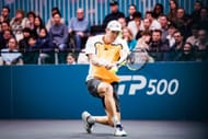 Jan Choinski, da Grã-Bretanha, durante o ABN AMRO Open Tennis em Rotterdam, Holanda (Foto de Getty Images)