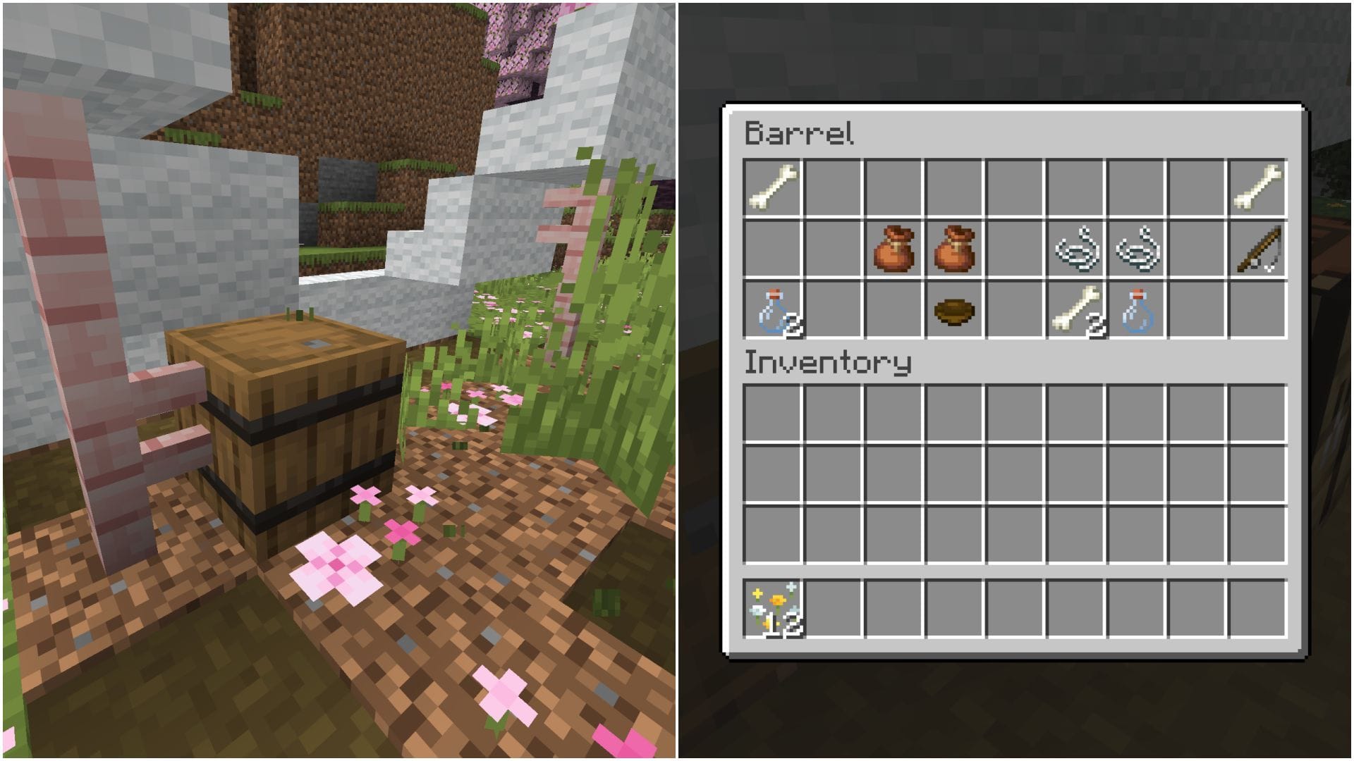 Três tipos de blocos de armazenamento são gerados com diferentes tabelas de saque (Imagem via Mojang Studios || Sportskeeda)