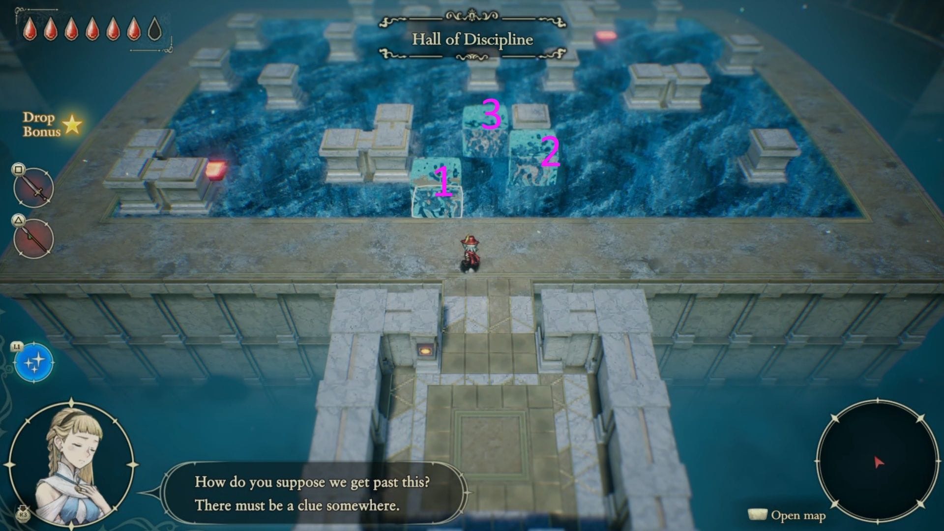 This is how we've numbered the Ice Cubes, for the explanation below (Image via Square Enix || Sportskeeda)