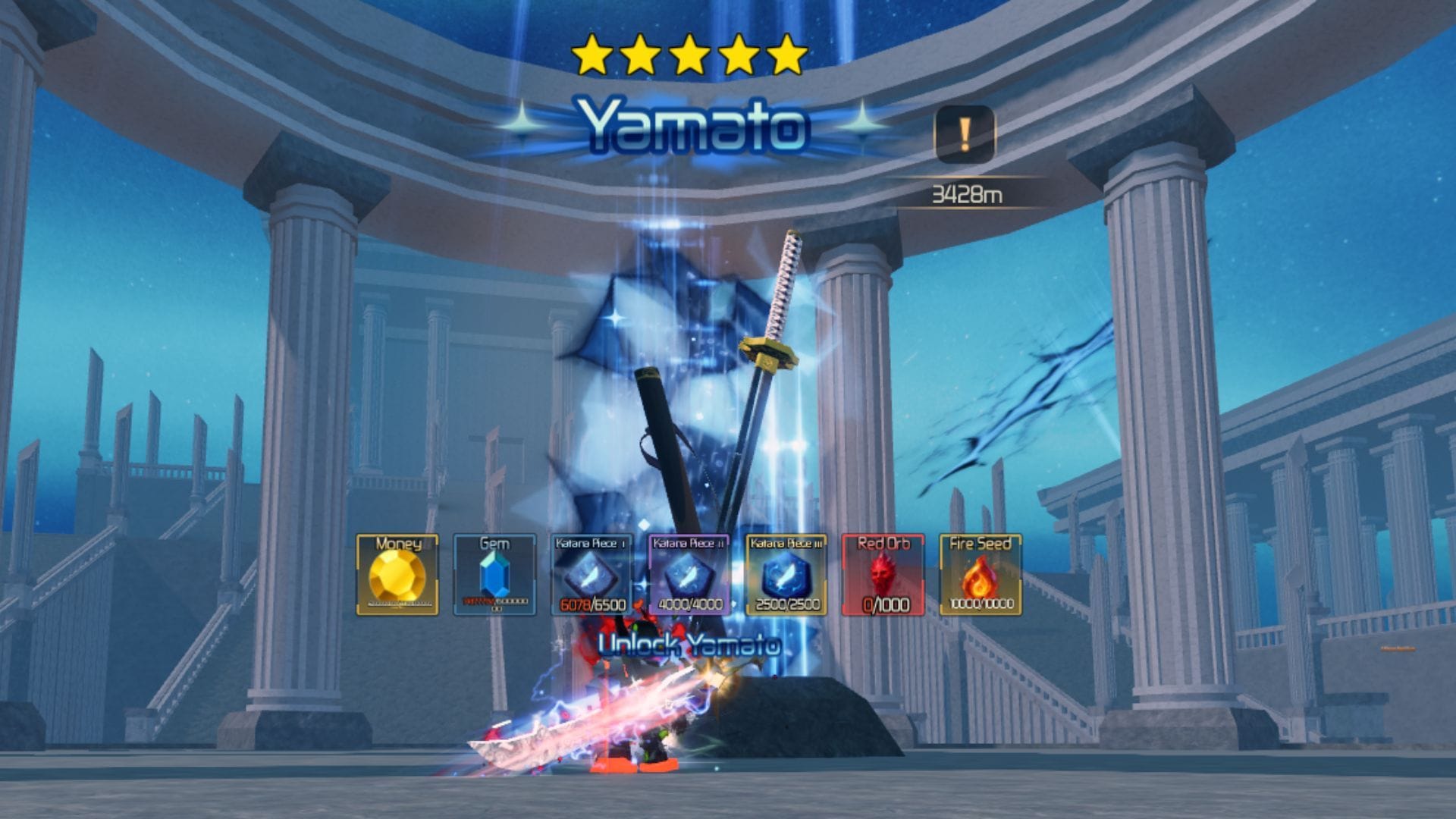 A lâmina Yamato (imagem via Roblox)