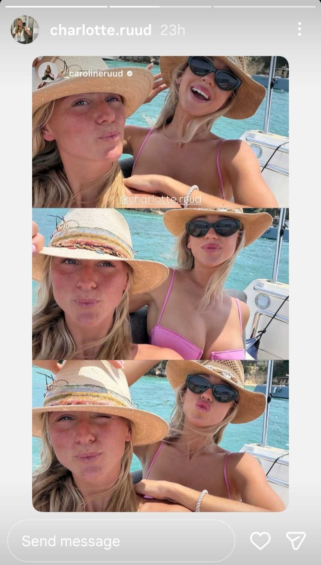 Charlotte Ruud's Instagram story