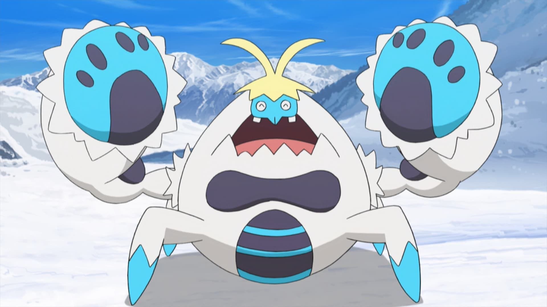 Crabominable como visto no anime (Imagem via The Pokémon Company)