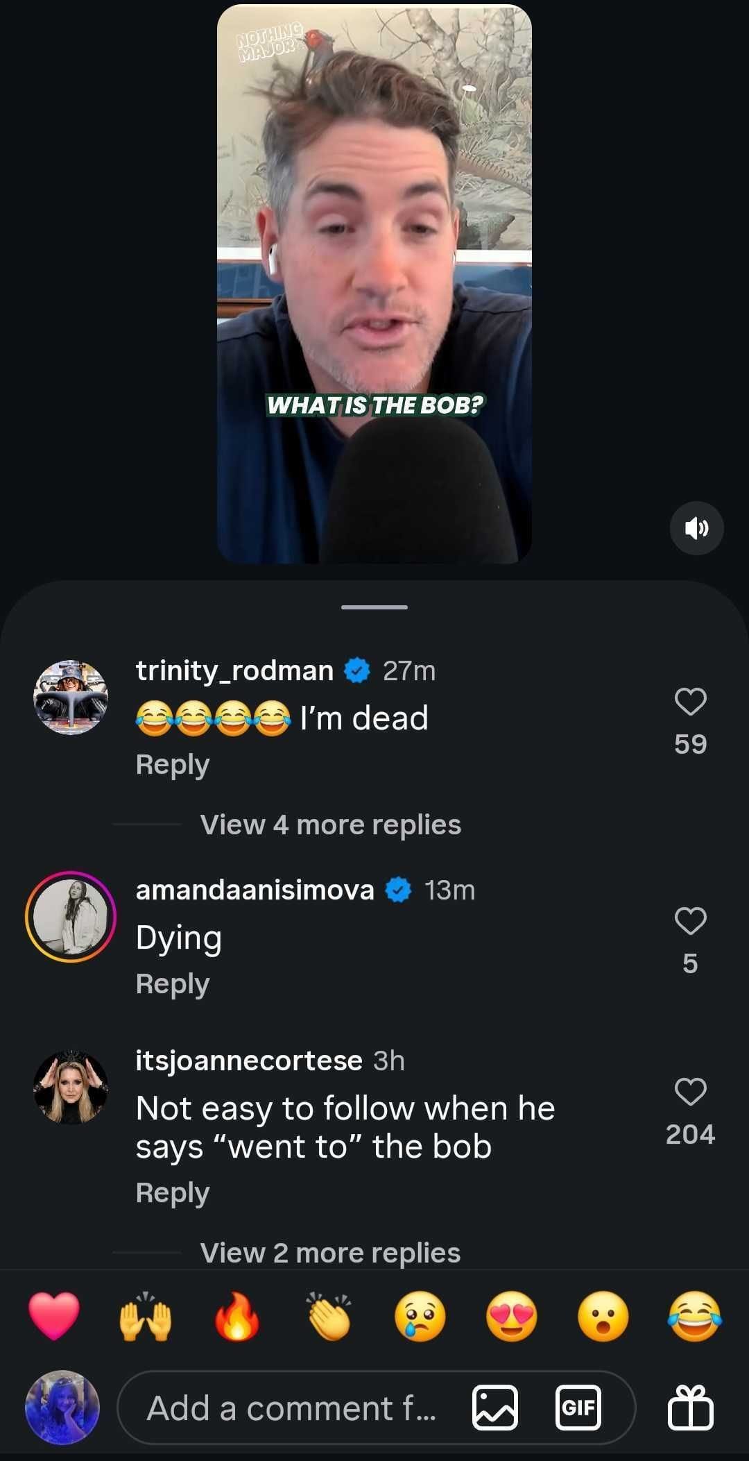 Comentários de Rodman e Anisimova sobre a troca de Querrey e Isner (Fonte: Instagram/nothingmajorshow)