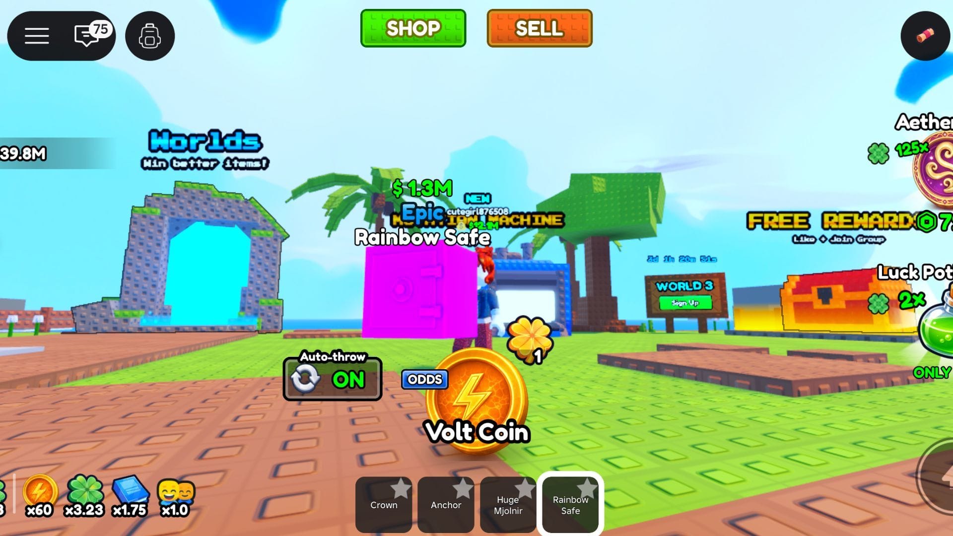 Item with Rainbow mutation in Throw a Coin