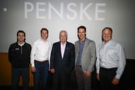 (L-R) Ryan Blaney, Brad Keslowski, Roger Penske, Joey Logano, and Rusty Wallace. Source: Getty