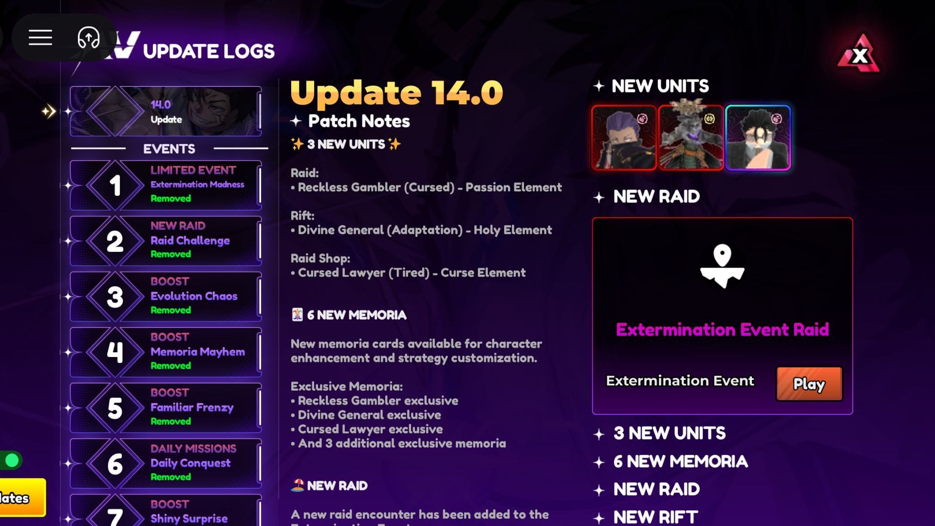 Anime Vanguards Update 14 patch notes (Image via Roblox)