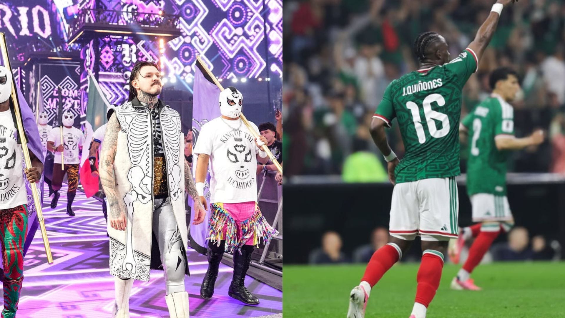 Dominik Mysterio shares a sad reaction after Mexico's elimination from the FIFA World Cup with a 3-2 loss to England