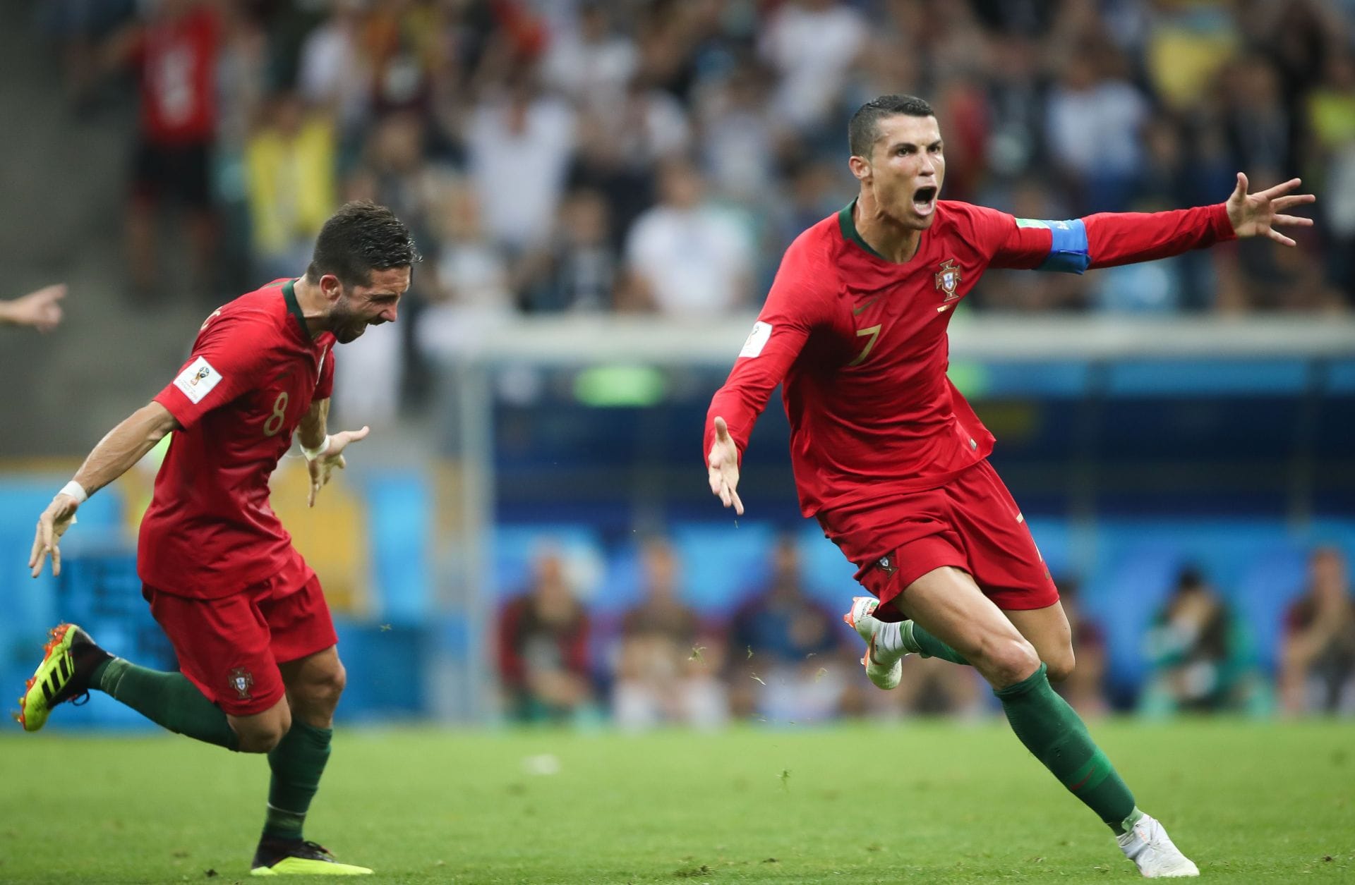 Cristiano Ronaldo (à direita) na Copa do Mundo FIFA 2018 - Fonte: Getty