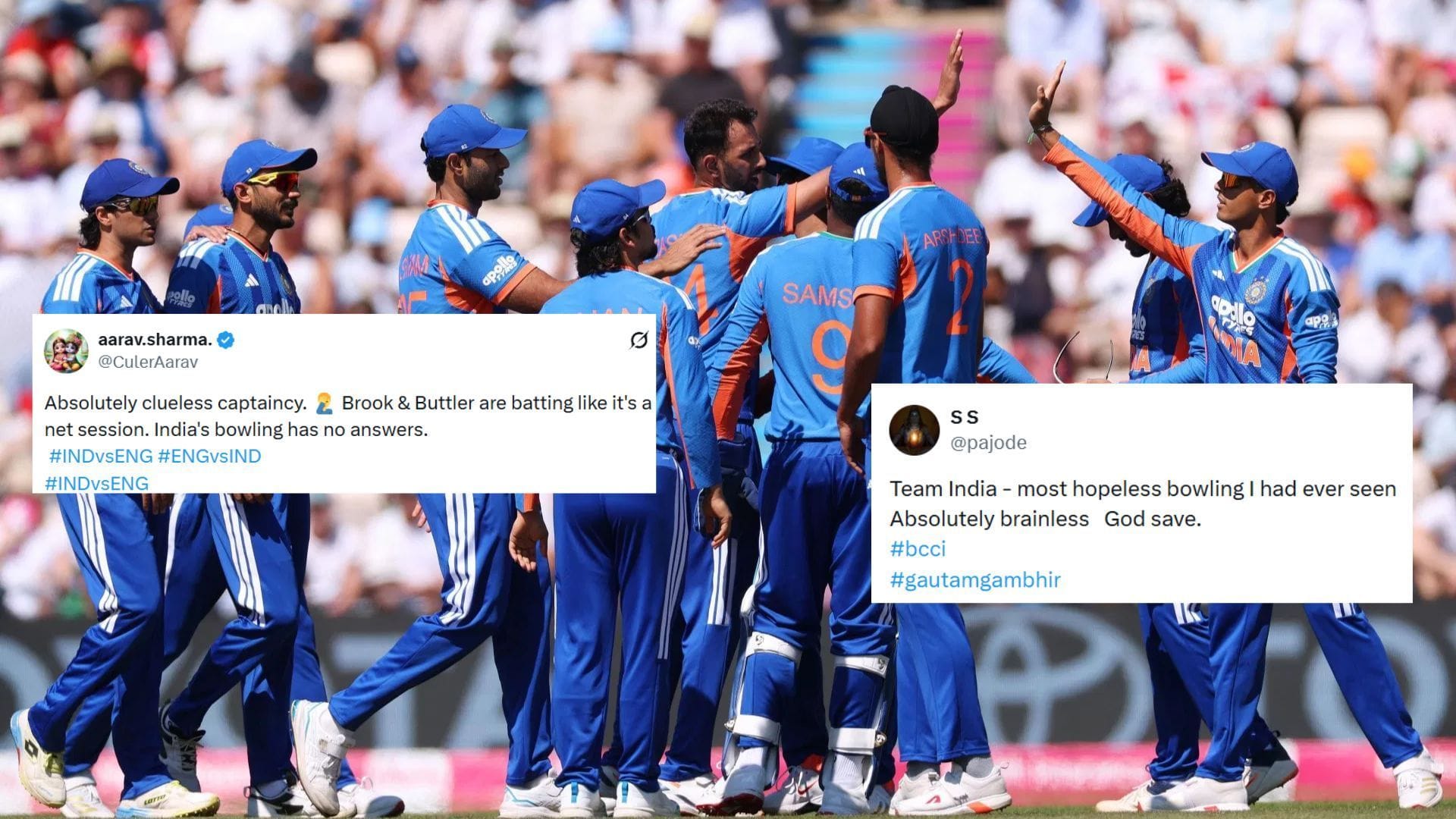 "This indian bowling attack is completely toothless" - Fans slam Indian bowlers as England post massive total of 257/3 in ENG vs IND 2026 5th T20I