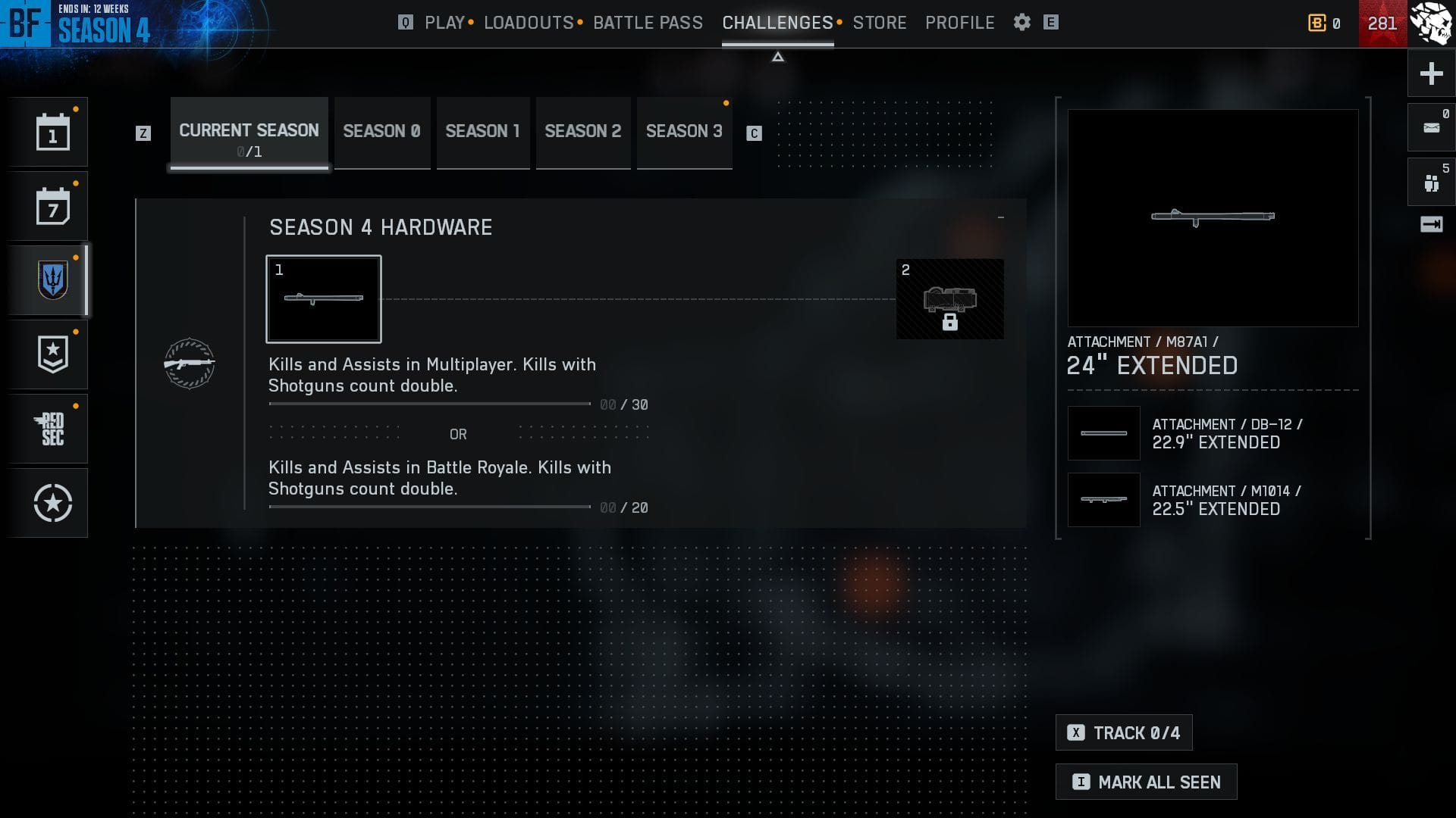 Complete the hardware challenges to get the Extended attachment for shotgun (Image via EA) 