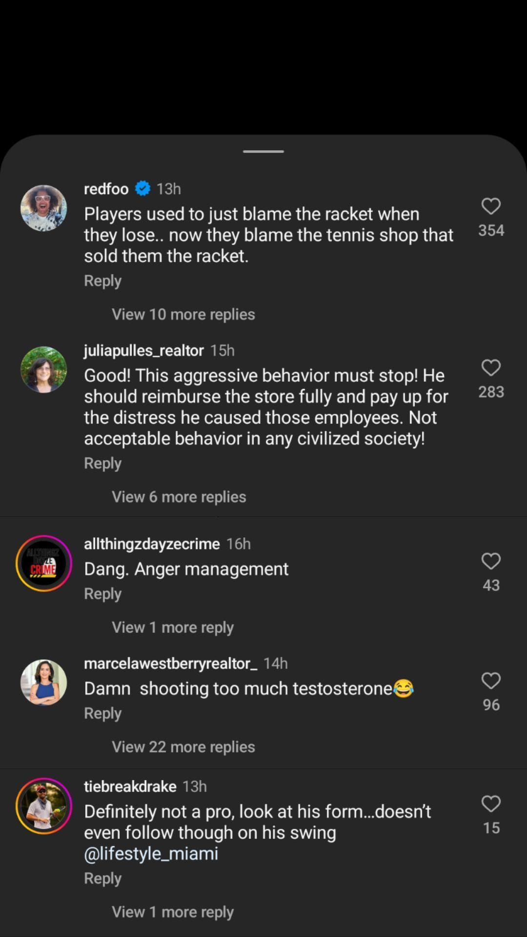 Via the comments section of @nbc6 on Instagram
