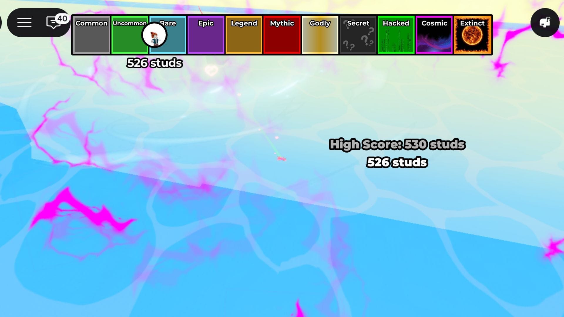 Traveling through different rarity zones to catch Fishes (Image via Roblox)