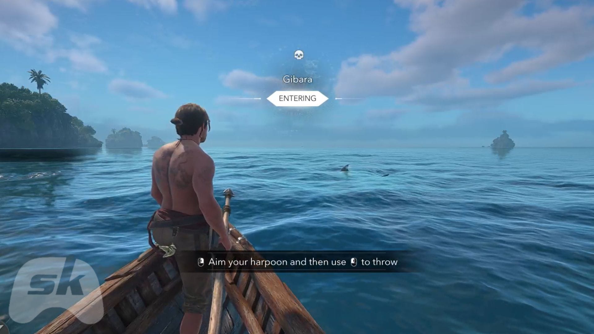 Get into a smaller boat to start harpooning (Image via Sportskeeda Gaming || Ubisoft)