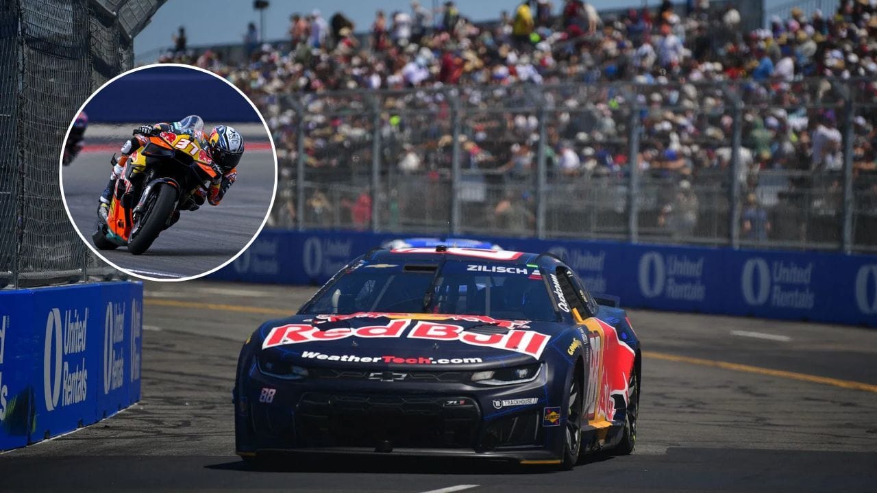 MotoGP meets NASCAR as KTM superstar Pedro Acosta makes a visit to the paddock
