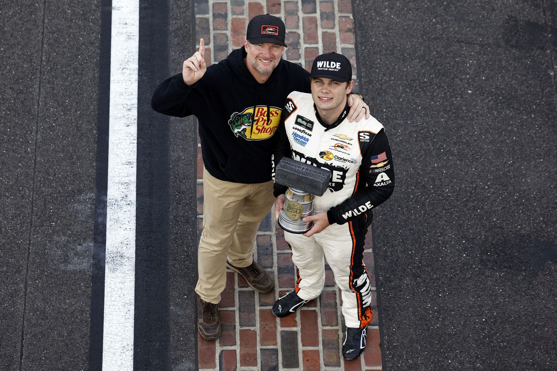 Dale Earnhardt Jr. issues apology after Carson Kvapil’s first NASCAR win burnout on Indy bricks: “Regret any inconvenience”