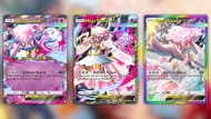 Todas as variantes de Mega Diancie ex conforme vistas no jogo (Imagem via The Pokémon Company)
