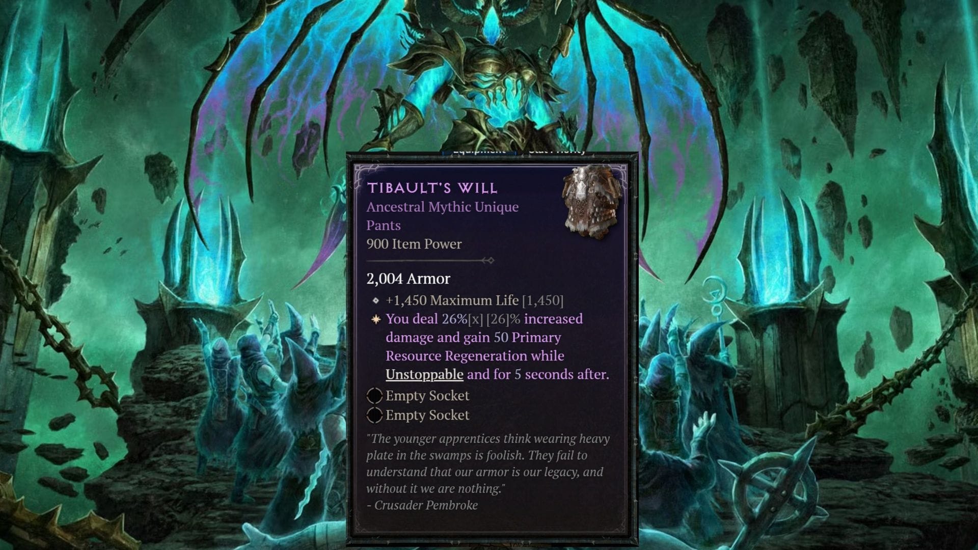 O Testamento de Tibault pode ser usado em algumas compilações daqui para frente (Imagem via Blizzard Entertainment)