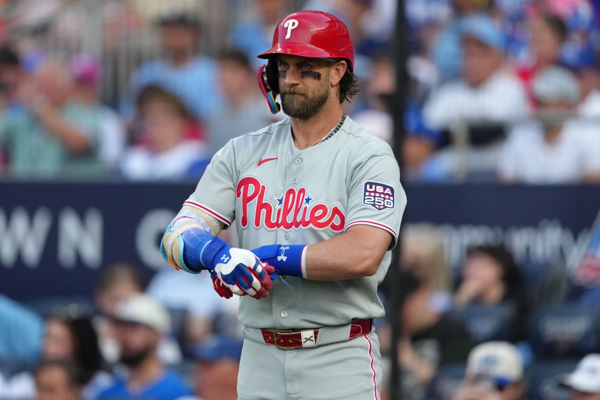 Bryce Harper in action for the Philadelphia Phillies - Source: Getty
