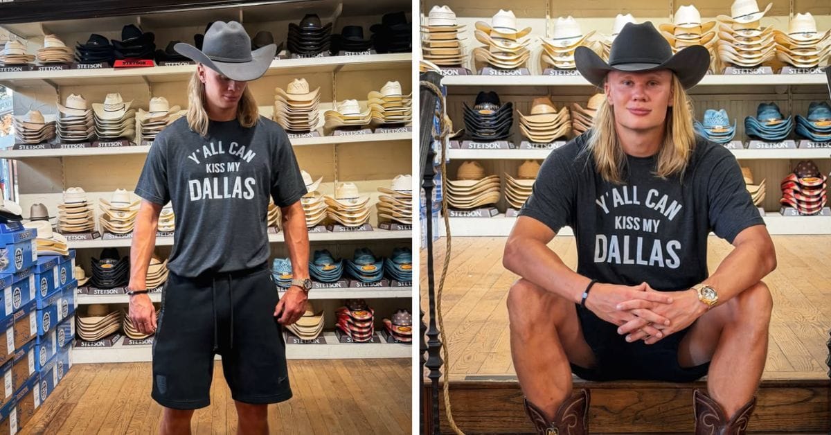 Erling Haaland wears cowboy hat and hilarious ‘y’all can kiss my Dallas