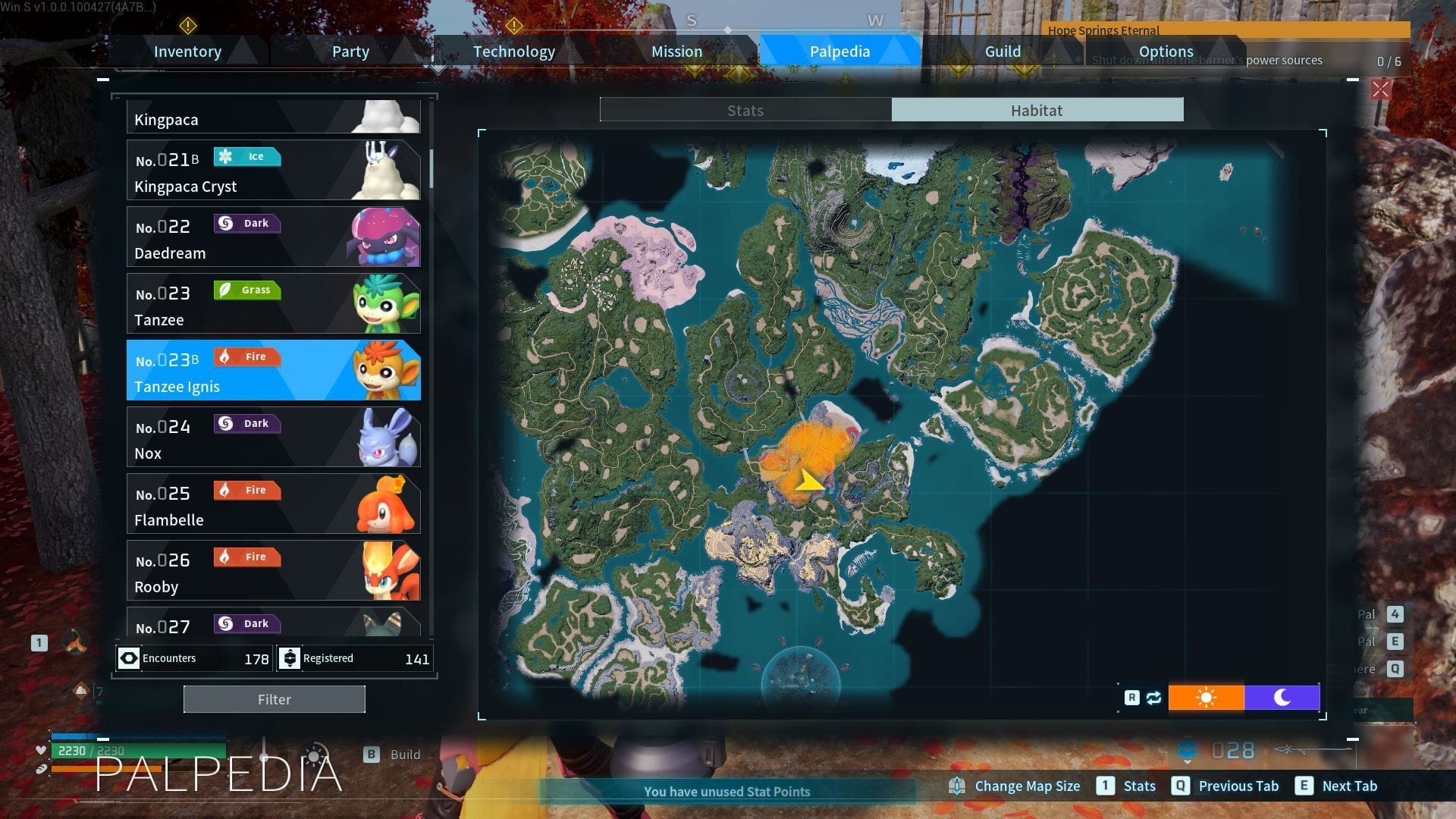 Tanzee Ignis location (Image via Pocketpair)