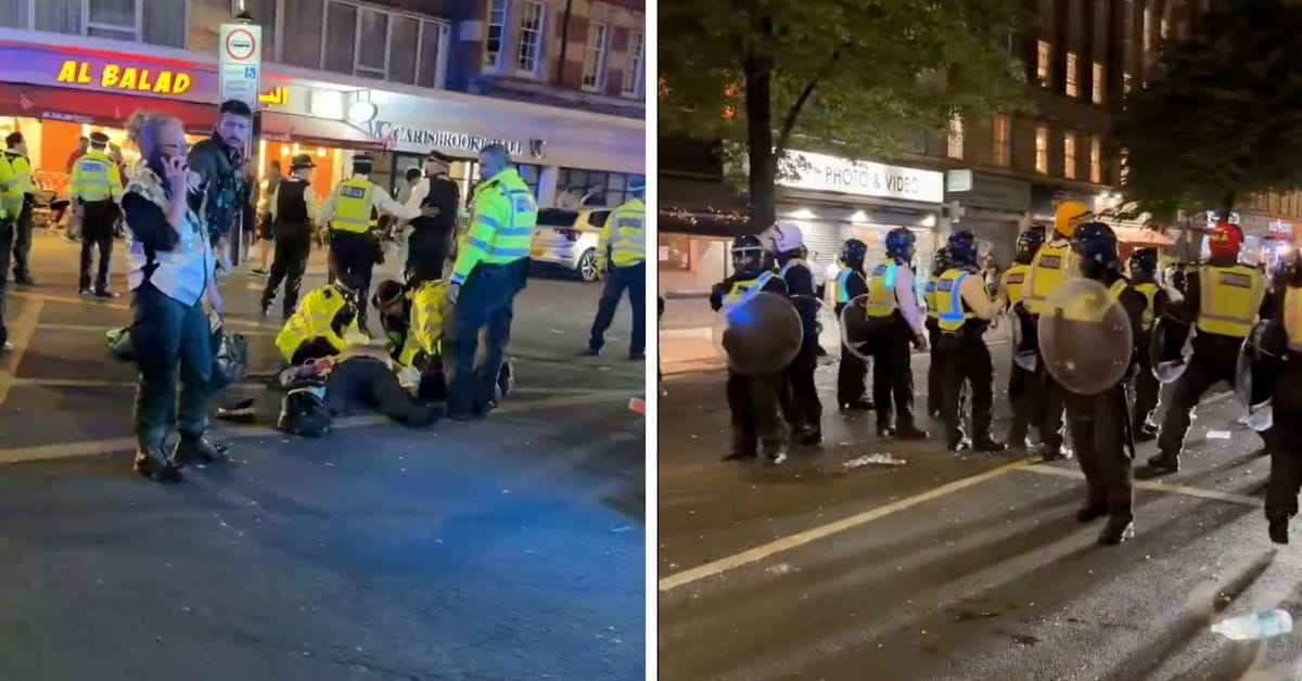 Riots break out in London as Morocco fans flood streets after FIFA World Cup quarter-final exit to France, video shows police in action