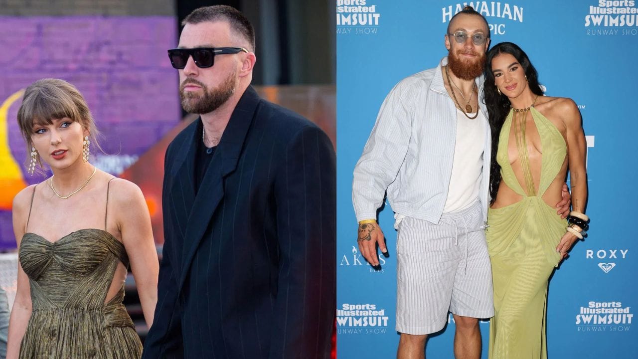 "Please escort them out" "Tacky & Classless": NFL fans mock George Kittle & wife Claire's outfit for Taylor Swift-Travis Kelce's rehearsal dinner