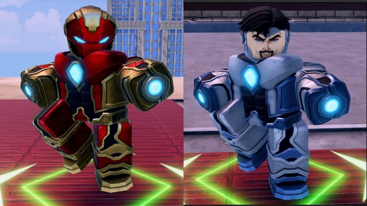 Normal and Shiny variants of Iron Billionaire (Image via Roblox)
