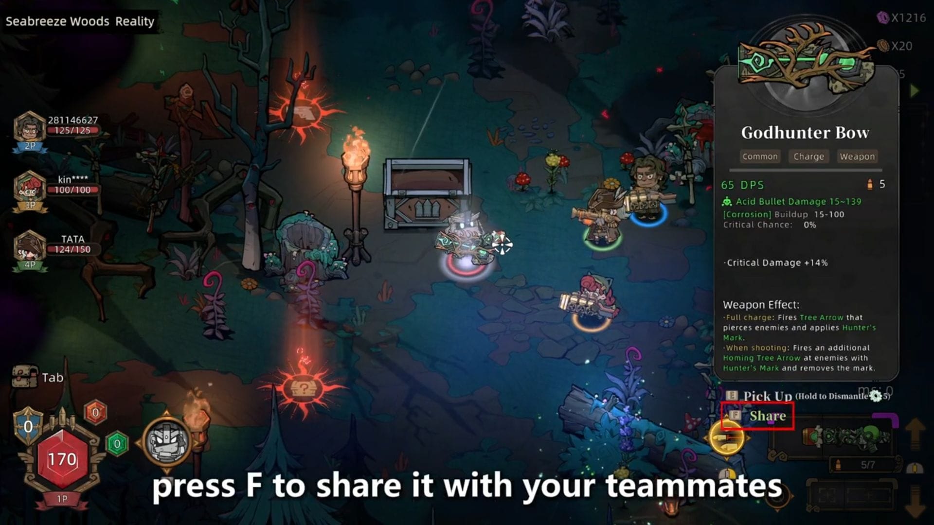 Share items with F (Image via Paras Games)