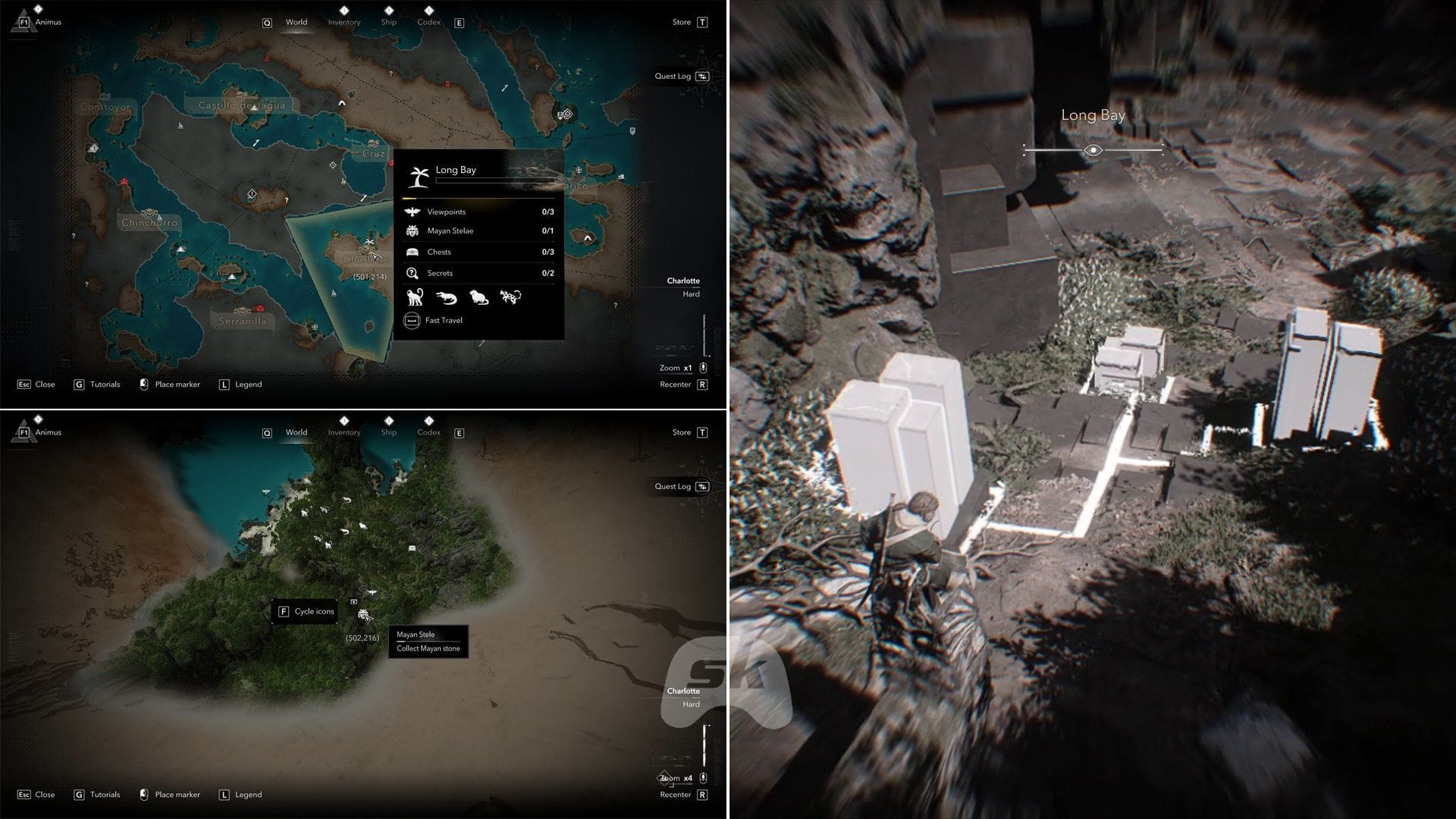 Long Bay Mayan stelae solution (Image via Sportskeeda Gaming || Ubisoft)