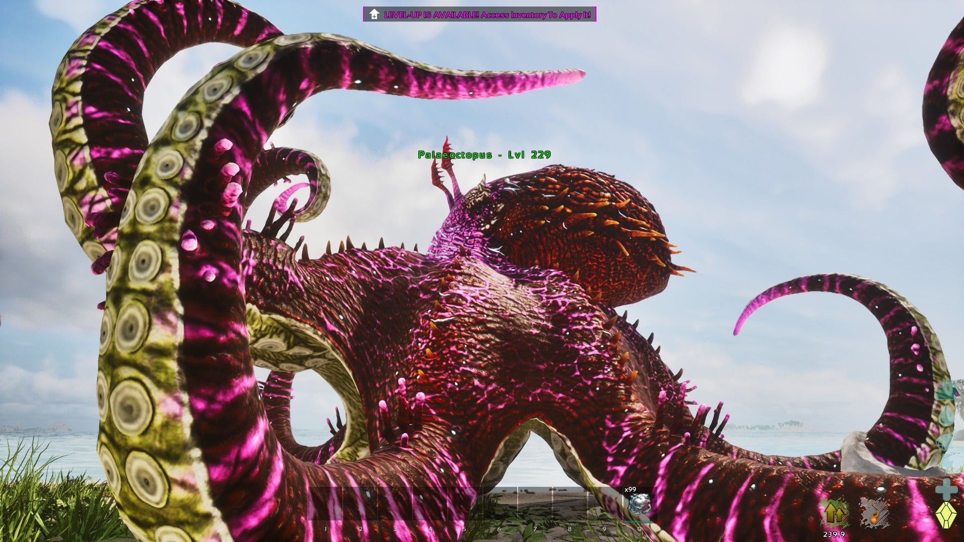 How to tame Palaeoctopus (Giant Squid) in ARK Survival Ascended Genesis 1