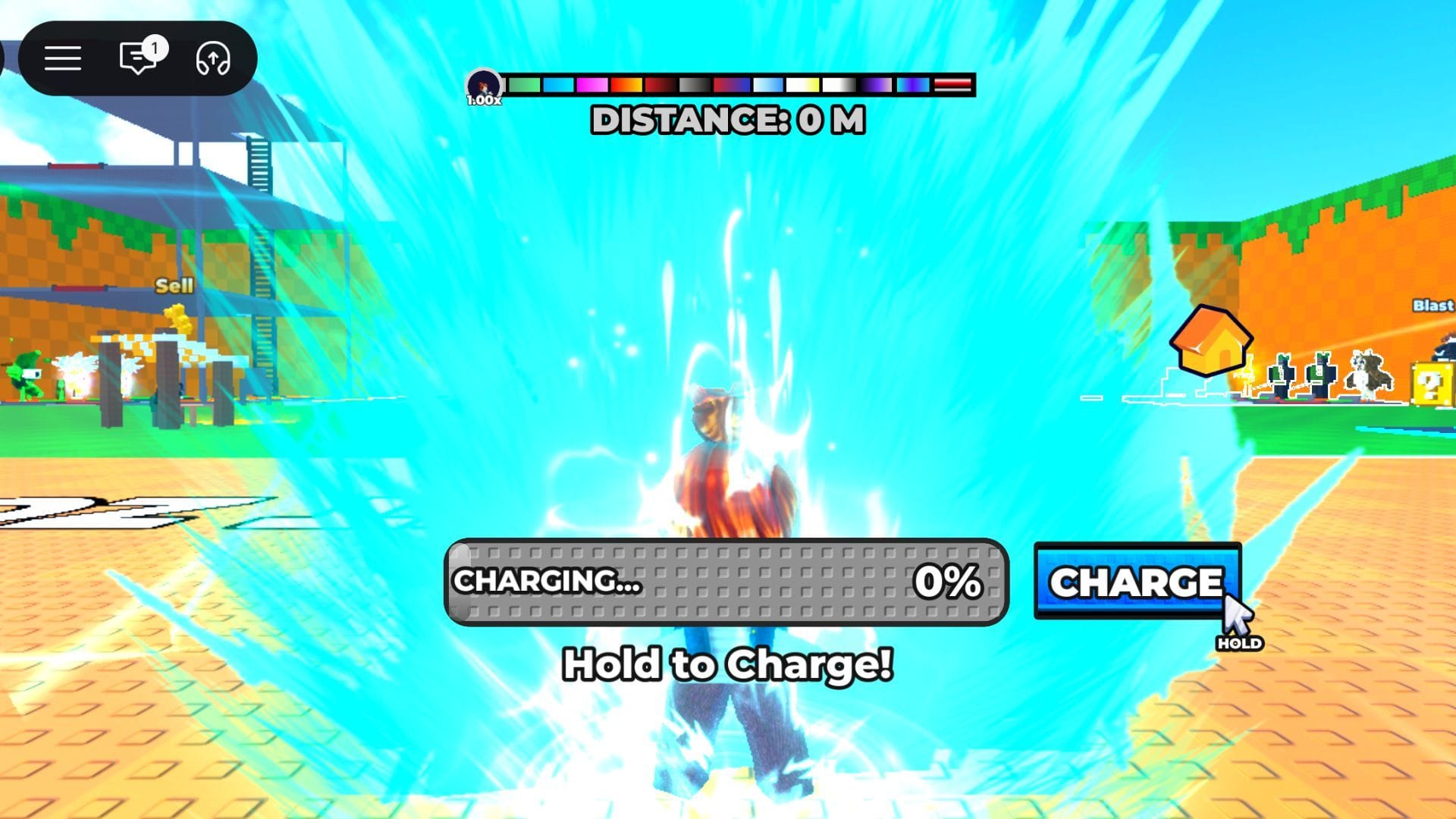 Carregando a explosão de energia (imagem via Roblox)