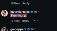 Comentário de Joy Taylor no IG