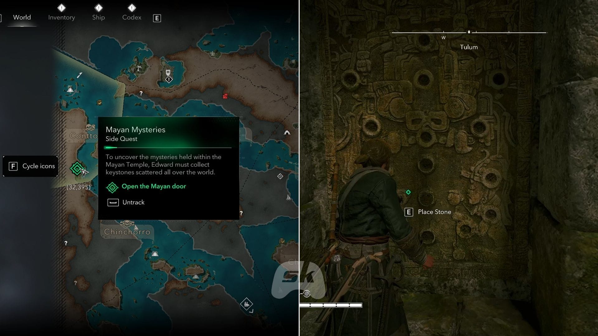 Unlock the door by placing all 16 Mayan stones (Image via Sportskeeda Gaming || Ubisoft)