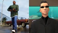 CJ e Woozie no GTA San Andreas (Imagem via Rockstar Games || GTA Wiki)