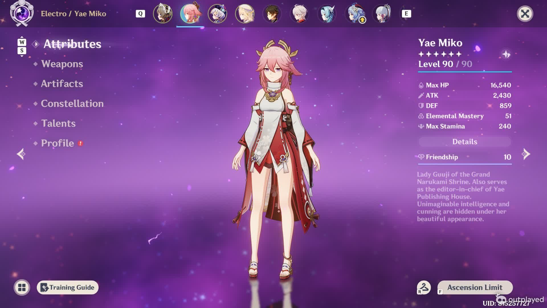 Yae Miko (imagem via HoYoverse)