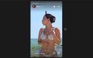 Gleyber Torres' wife Elizabeth shares a snap of herself in a floral, blue plaid bikini on Instagram story