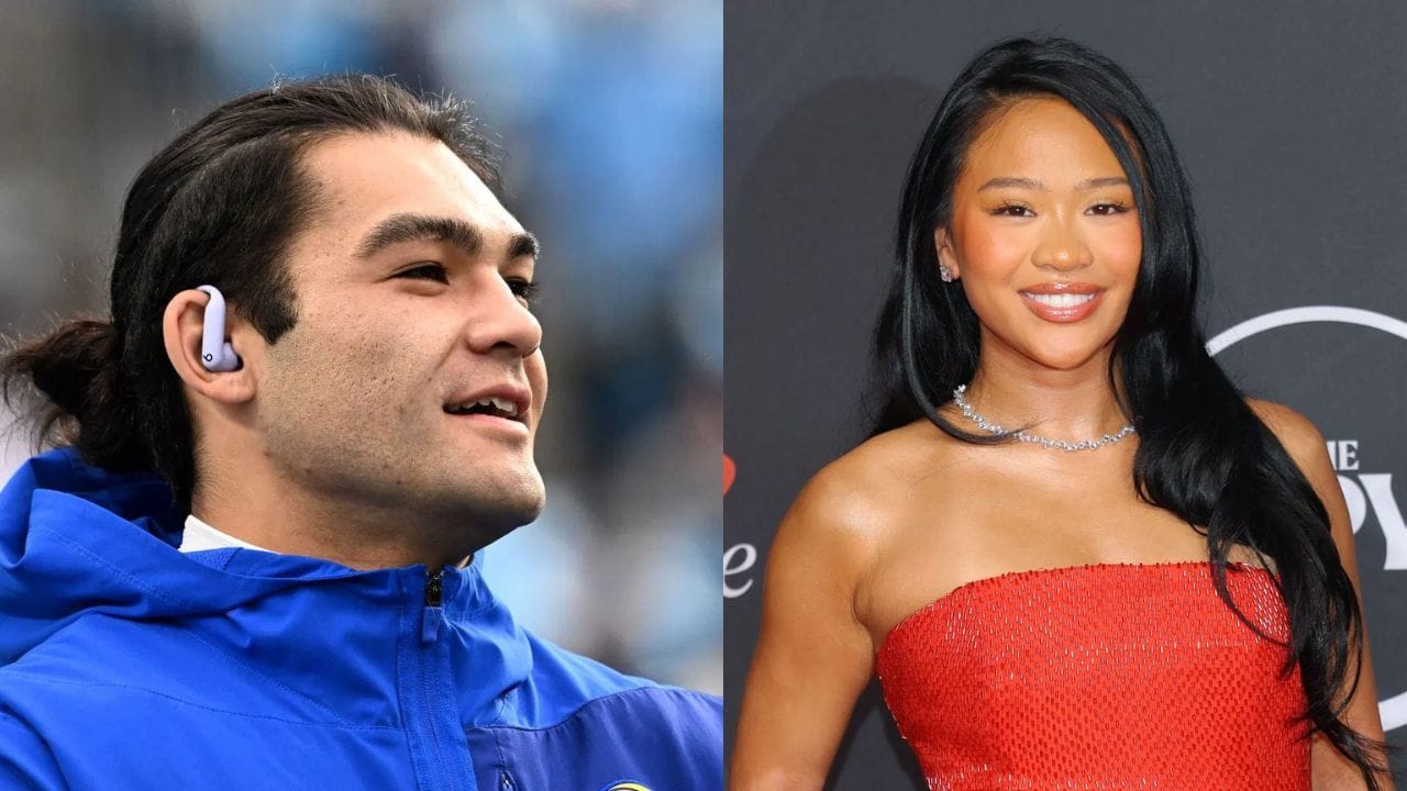 Suni Lee flirts with Puka Nacua while debuting new nickname for Rams star as he pushes to "spread love"