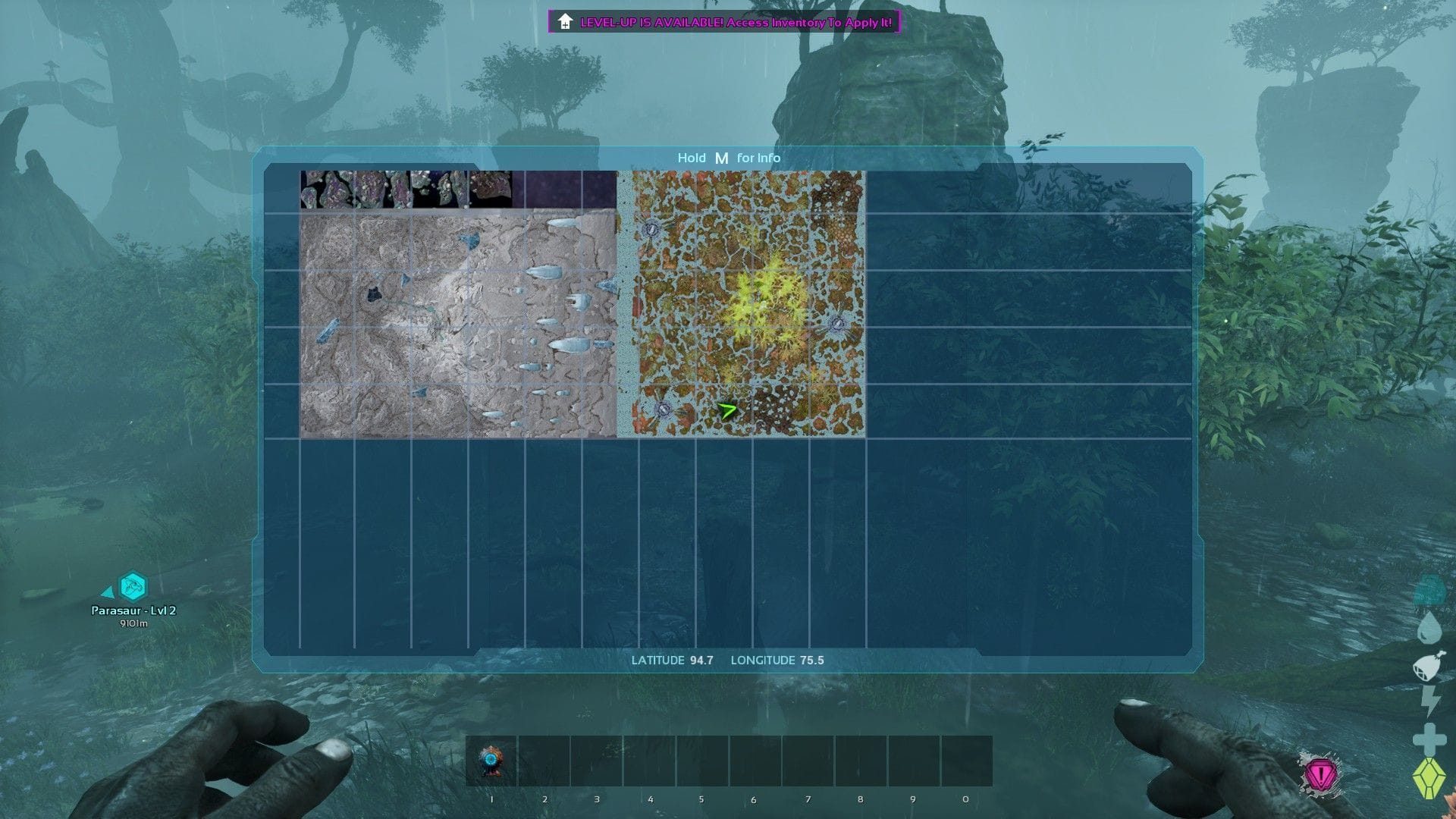Localização do X-Parasaur em Gênesis 1 (imagem via Studio Wildcard)